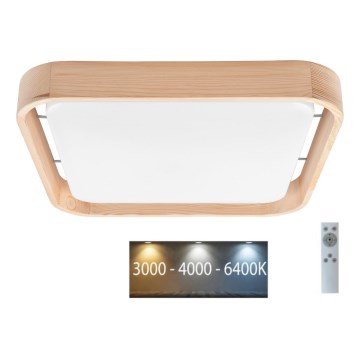 Brilagi - Светодиодный потолочный светильник MANAROLA CUBIC LED/24W/230V 3000-6500K сосна + пульт ДУ