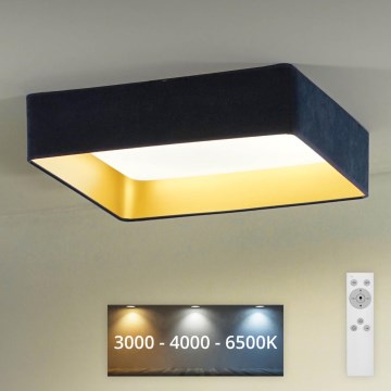 Brilagi - Светодиодный потолочный светильник с регулированием яркости VELVET SQUARE LED/24W/230V 3000/4000/6500K + дистанционное управление темно-синий