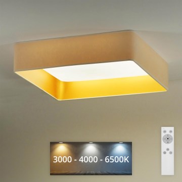 Brilagi - Светодиодный потолочный светильник с регулированием яркости VELVET SQUARE LED/24W/230V 3000/4000/6500K + дистанционное управление кремовый