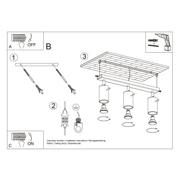 Brilagi -  Светодиодный точечный светильник ASMUS 3xGU10/7W/230V черный