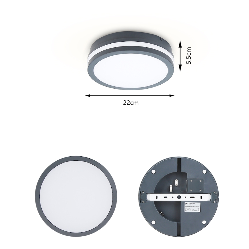 Brilagi - Светодиодный уличный светильник BENE LED/18W/230V диаметр 22 см IP54