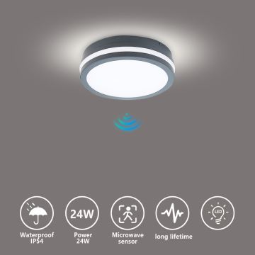 Brilagi - Светодиодный уличный светильник с датчиком BENE LED/18W/230V диаметр 22 см IP54