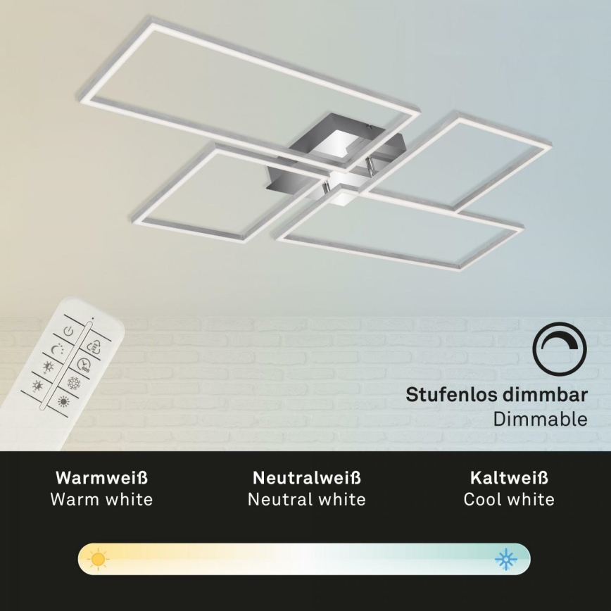 Brilo 3170-018 - Пристельова LED люстра з регулюванням яскравості FRAME LED/51W/230V 2700-5000K + пульт дистанційного керування