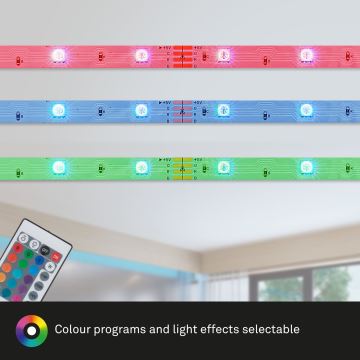 Brilo - LED RGB Стрічка з регулюванням яскравості 6,6м LED/6W/USB + пульт дистанційного керування