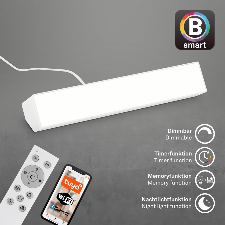 Brilo - LED RGBW Настільна лампа з регулюванням яскравості LED/9W/230V 3000-6500K Wi-Fi Tuya + пульт дистанційного керування