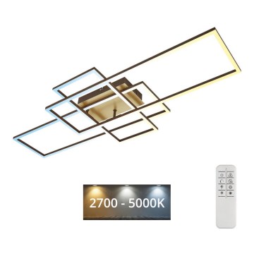 Brilo - Пристельова LED люстра з регулюванням яскравості FRAME LED/51W/230V 2700-5000K коричневий/золотий + пульт дистанційного керування