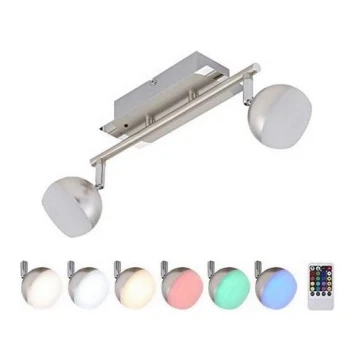 Briloner 2040-022 - LED RGB Точковий світильник з регульованою яскравістю 2xLED/3,3W/230V + ПУ