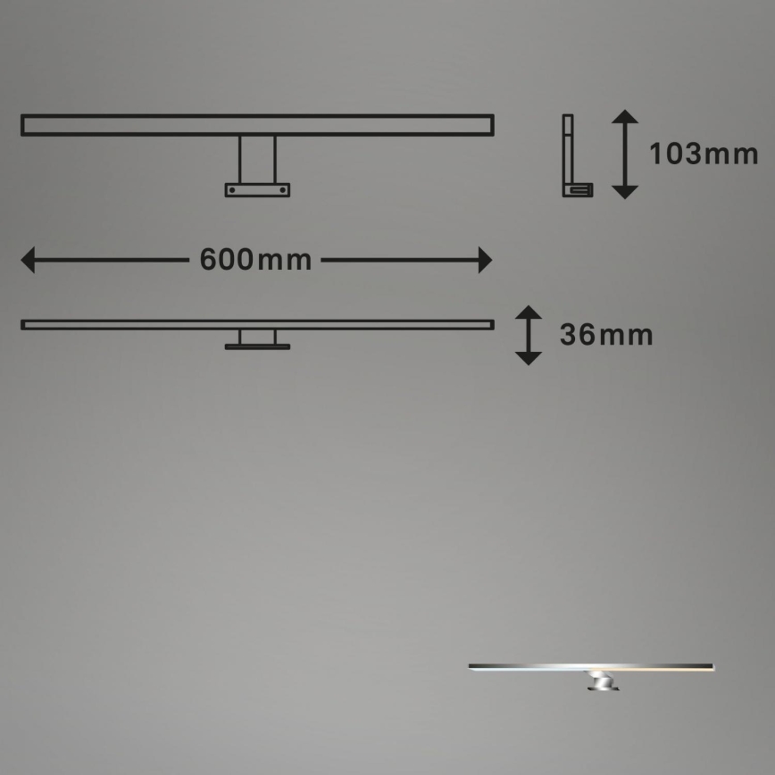 Briloner 2299-018 - LED Підсвітка для дзеркала з регулюванням яскравості для ванної кімнати COOL&COSY LED/8W/230V 2700/4000K IP44