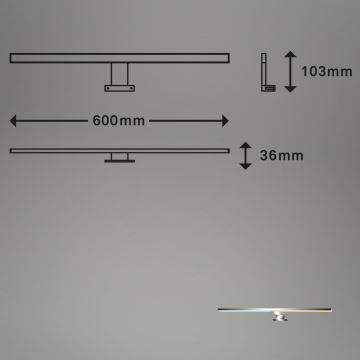 Briloner 2299-018 - Светодиодная подсветка для зеркала в ванной комнате с регулированием яркости COOL&COSY LED/8W/230V 2700/4000K IP44