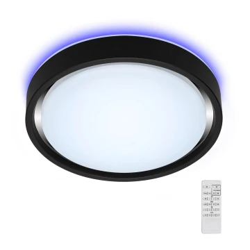 Briloner 3227-015 - Светодиодный потолочный RGB-светильник с регулированием яркости и датчиком TALENA LED/24W/230V черный + дистанционное управление