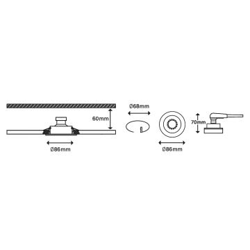 Briloner 7148-039-НАБІР 3xLED Світильник для ванної з регулюванням яскравості GU10/5,5W/230V IP23