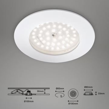 Briloner 7206-016 - Светодиодный встроенный светильник для ванной комнаты LED/10,5W/230V IP44