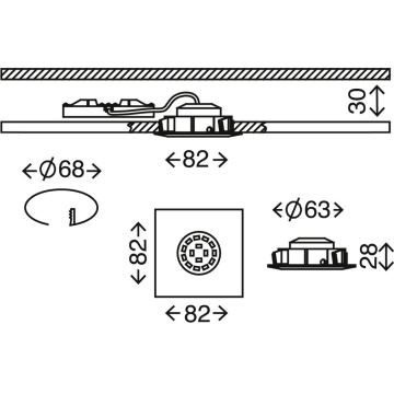 Briloner 7210-032 - НАБІР 3x Вбудований стельовий LED світильник для ванної ATTACH LED/5W/230V IP23 хром