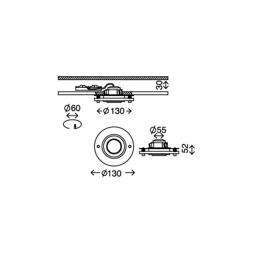 Briloner 7216-012 - Вбудований стельовий LED світильник для ванної ATTACH LED/5W/230V IP44 3000K круглий