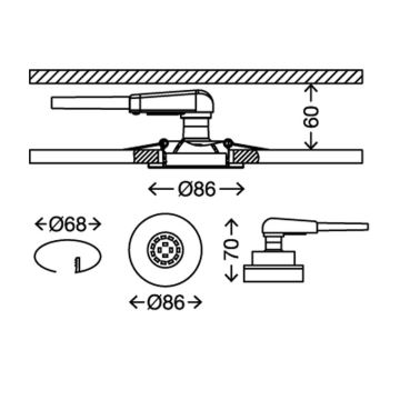 Briloner 7220-032- Комплект 3x LED Вбудований стельовий світильник для ванної FIT 1xGU10/5W/230V