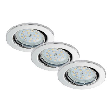 Briloner 7220-038- Комплект 3x LED Вбудований стельовий світильник для ванної FIT 1xGU10/5W/230V