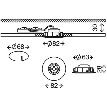 Briloner 7296-012 - Светодиодный встроенный светильник для ванной комнаты с регулированием яркости ATTACH LED/6,5W/230V IP23 хром