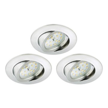 Briloner 8312-039 - НАБОР 3x Светодиодный встроенный светильник для ванной комнаты LED/5W/230V IP23