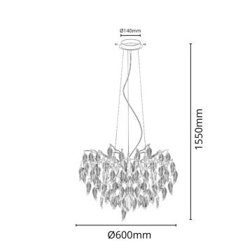 Хрустальная подвесная люстра 10xG9/40W/230V черный