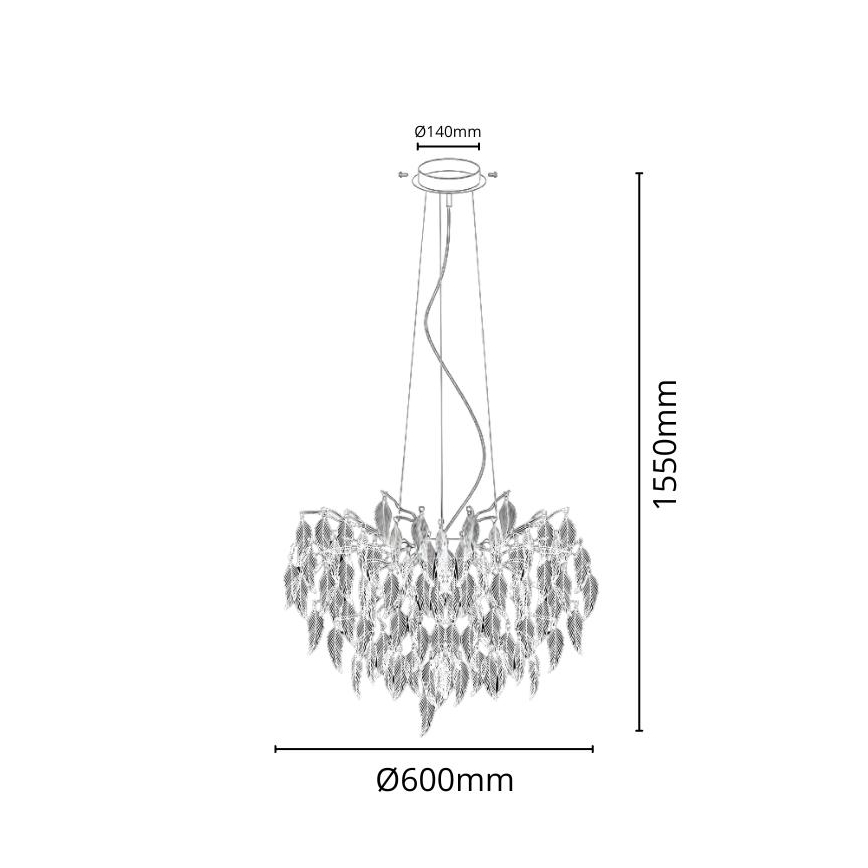 Хрустальная подвесная люстра 10xG9/40W/230V черный