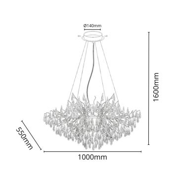 Хрустальная подвесная люстра 11xG9/40W/230V золотистый