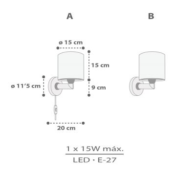 Dalber 60629 - Детский настенный светильник RHICO AND CROCO 1xE27/15W/230V