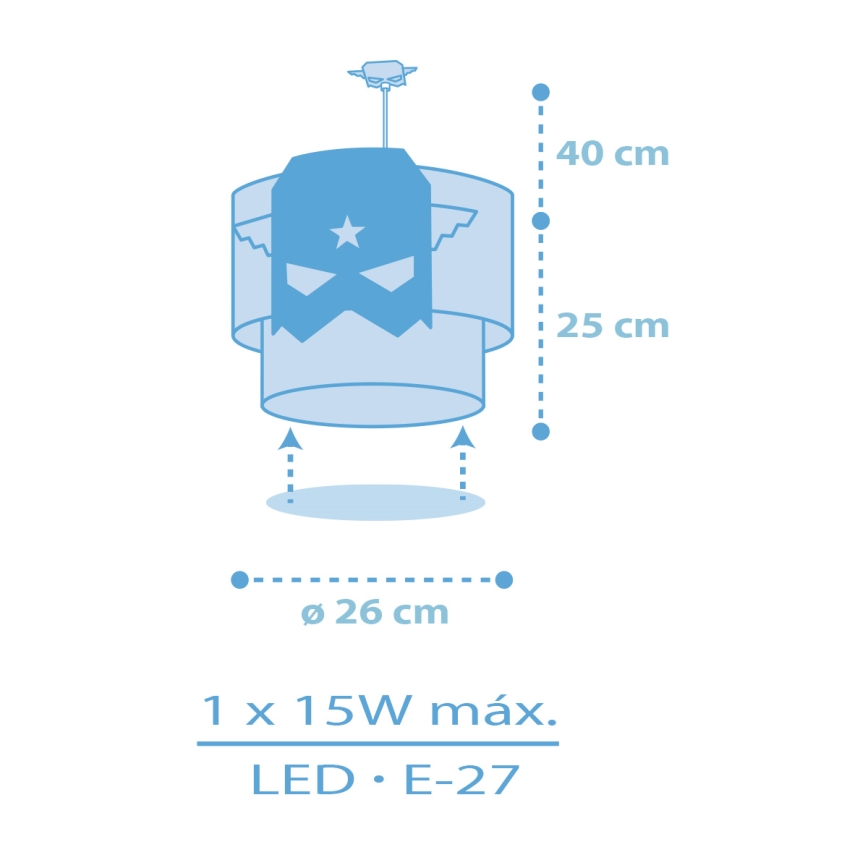 Dalber 61812 - Детская люстра BLUE HERO 1xE27/15W/230V