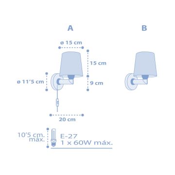 Dalber 82219T - Дитячий настінний світильник/бра STAR LIGHT 1xE27/60W/230V синій