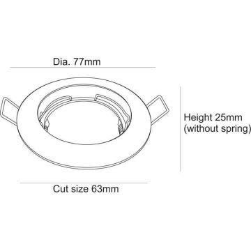 Deko-Light 120017 - Вбудований стельовий світильник RUND 1xGU5,3-MR16/35W/12V білий