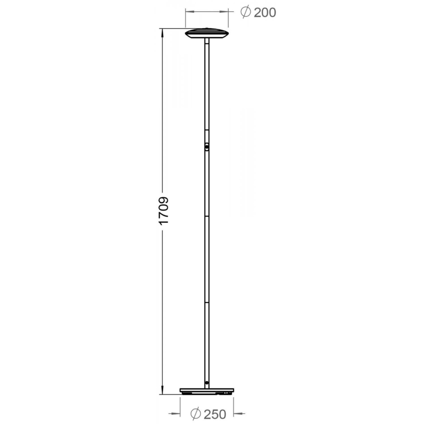 Deko-Light 343028 - LED Торшер з регулюванням яскравості BERMUDA LED/18W/230V 3000K чорний