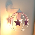 Детская настенная лампа STARS 1xE27/15W/230V розовый/белый