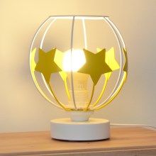 Детская настольная лампа STARS 1xE27/15W/230V желтый/белый