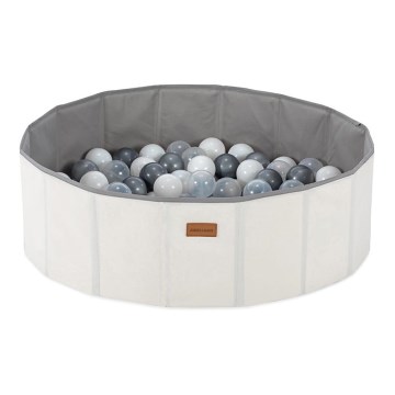Детский сухой бассейн с шариками диаметр 80 см белый/серый