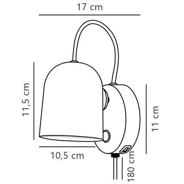 DFTP by Nordlux - Настенный точечный светильник c USB port ANGLE 1xGU10/25W/230V белый