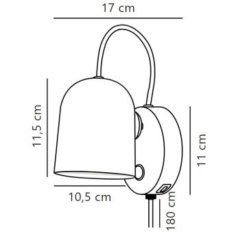 DFTP by Nordlux - Настенный точечный светильник c USB портом ANGLE 1xGU10/25W/230V черный