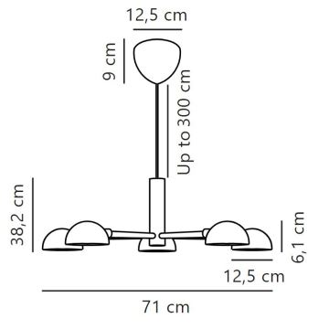 DFTP by Nordlux - Подвесная люстра NOMI 5xE14/8W/230V черный