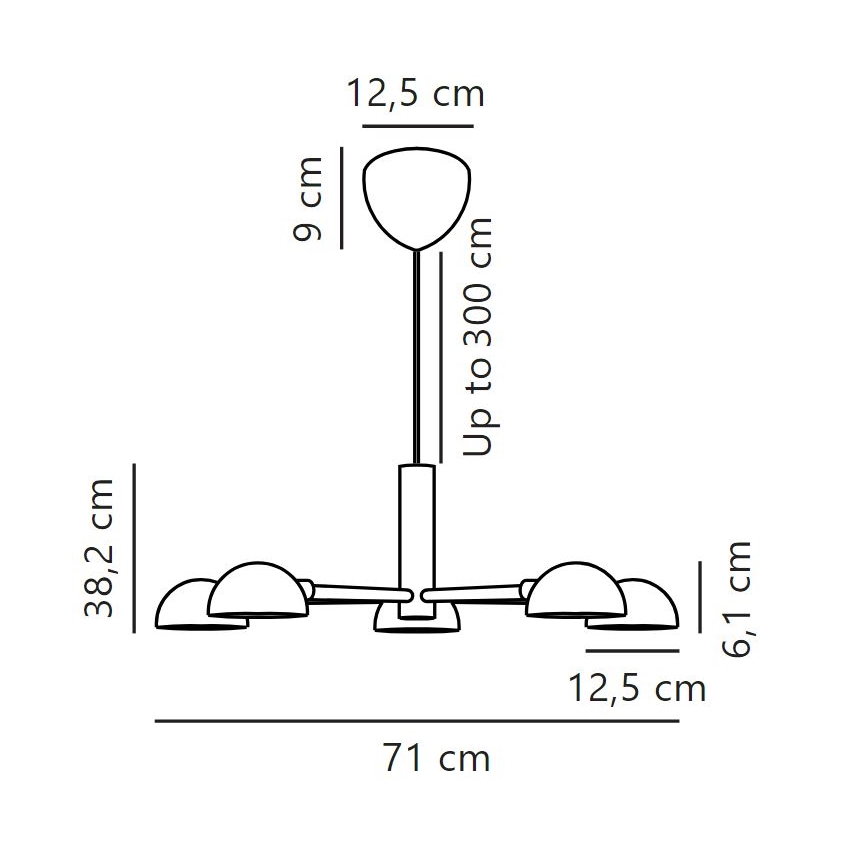 DFTP by Nordlux - Подвесная люстра NOMI 5xE14/8W/230V черный