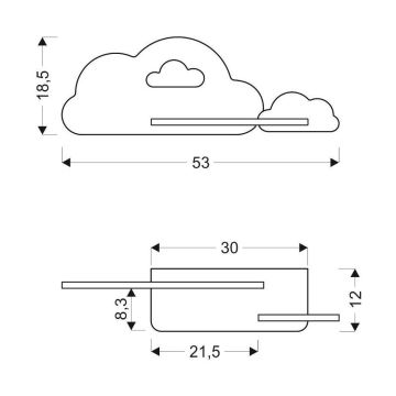 Дитячий настінний LED світильник з поличкою CLOUD LED/5W/230V рожевий/білий