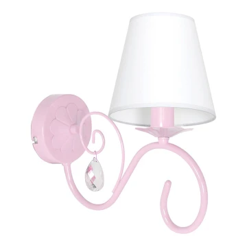 Дитячий настінний світильник LAURA 1xE14/60W/230V світло-рожевий