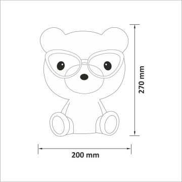 Дитячий світлодіодний нічник з регульованою яскравістю LED/2,5W ведмідь синій