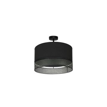 Duolla - Припотолочная люстра DOUBLE RATTAN 1xE27/15W/230V черный