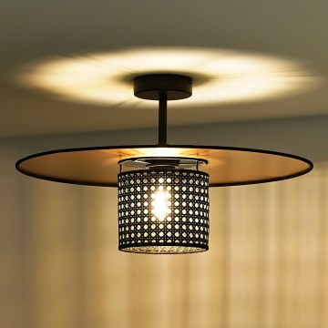 Duolla - Припотолочная люстра TOKYO RATTAN 1xE27/15W/230V золотистый/черный