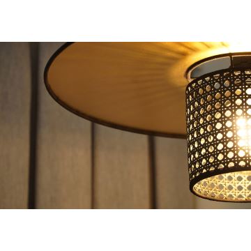 Duolla - Припотолочная люстра TOKYO RATTAN 1xE27/15W/230V золотистый/черный