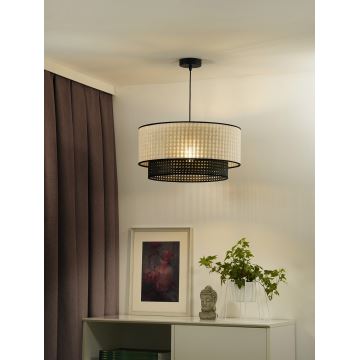 Duolla - Подвесная люстра RATTAN YUTE 1xE27/15W/230V серый/черный