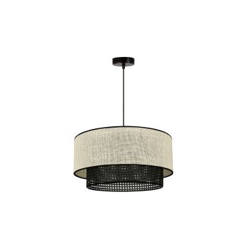 Duolla - Подвесная люстра RATTAN YUTE 1xE27/15W/230V серый/черный