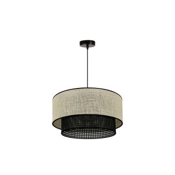 Duolla - Подвесная люстра RATTAN YUTE 1xE27/15W/230V серый/черный