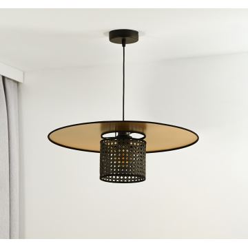 Duolla - Подвесная люстра TOKYO RATTAN 1xE27/15W/230V золотистый/черный