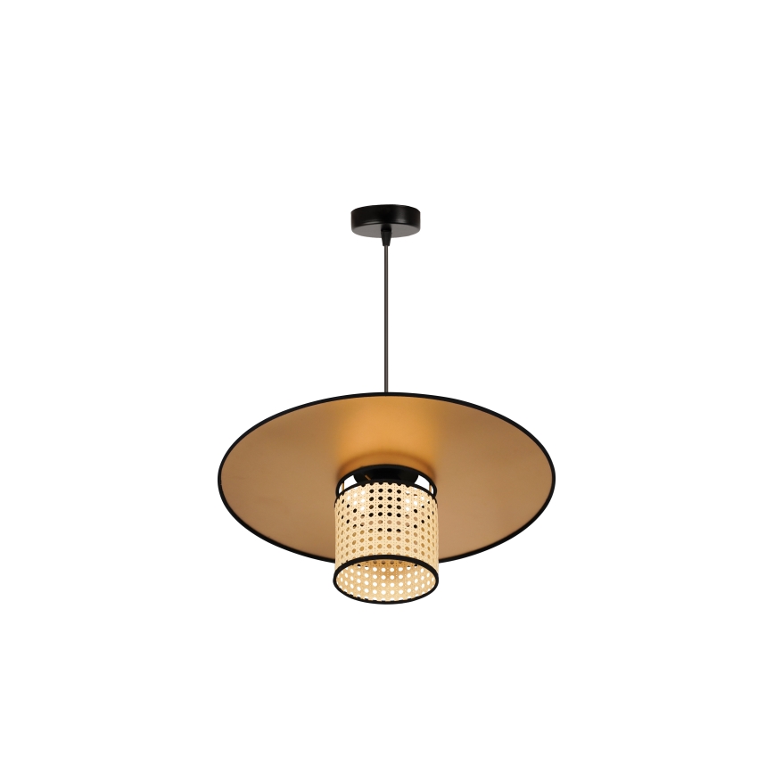 Duolla - Підвісна люстра TOKYO RATTAN 1xE27/15W/230V золотий/ротанґ