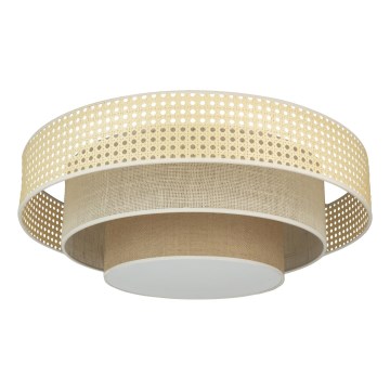 Duolla - Стельовий LED світильник LUNETA LED/26W/230V діаметр 60 см 4000K ротанґ/бежевий/коричневий