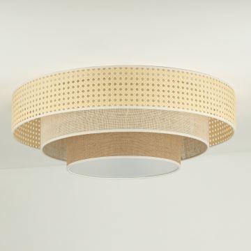 Duolla - Светодиодный потолочный светильник LUNETA LED/26W/230V диаметр 60 см 4000K ротанг/бежевый/коричневый